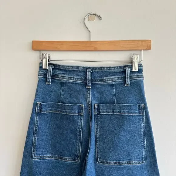 Zara Wide-Leg Raw Hem Jeans 2 - Picture 7 of 10